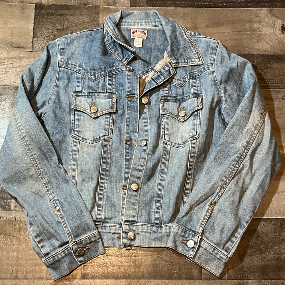 Denim Jacket with Jewels Bit & Bridle denim jacket with pretty jewels